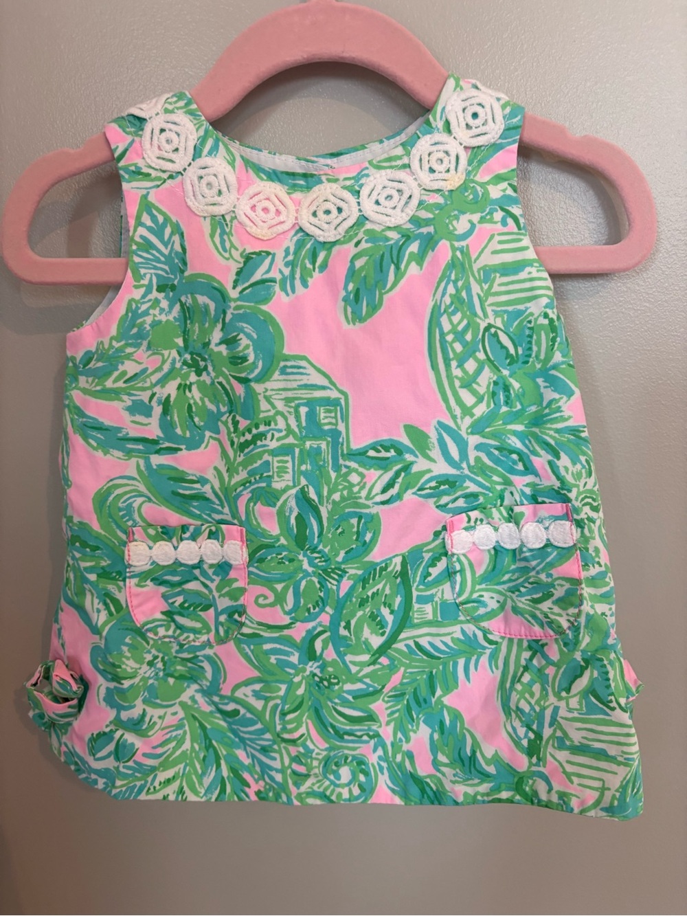 Lilly Pulitzer Pink & Green Floral Sleeveless Infant Bloomer